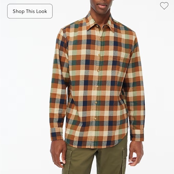 NWOT j crew Classic gingham flannel shirt - Picture 3 of 6